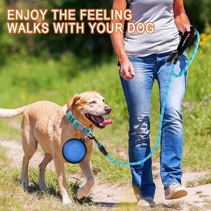 BARKBAY Dog Leashes for Large Dogs Heavy Duty Dog Leash 4/5/6 FT with Comfortable Padded Handle and Highly Reflective Threads for Medium Large Dogs Walking Training Running (6FT-1/2'',Blue)