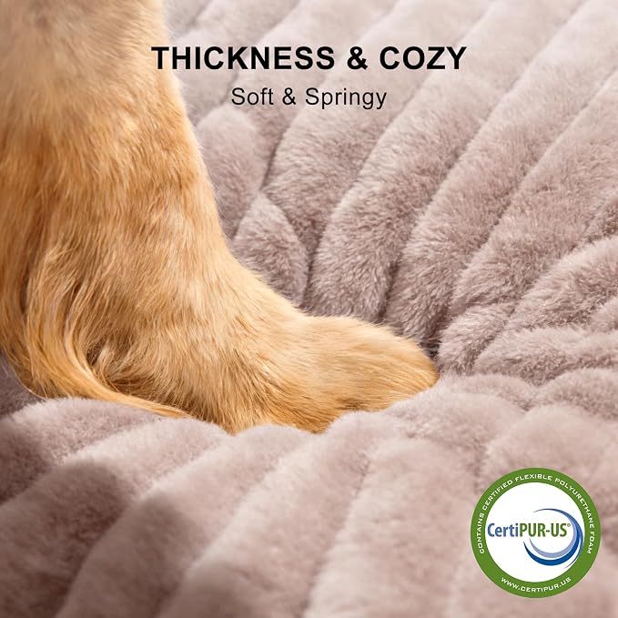 FURTIME Dog Bed for Small Dogs, Washable Orthopedic Dog Bed with Removable Cover, Rectangle Soft Calming Sleeping Puppy Bed Durable Pet Cuddler with Anti-Slip Bottom