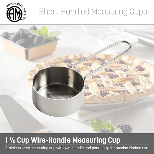 American Metalcraft 1-1/2 Cup Stainless Steel Measuring Cup,Silver