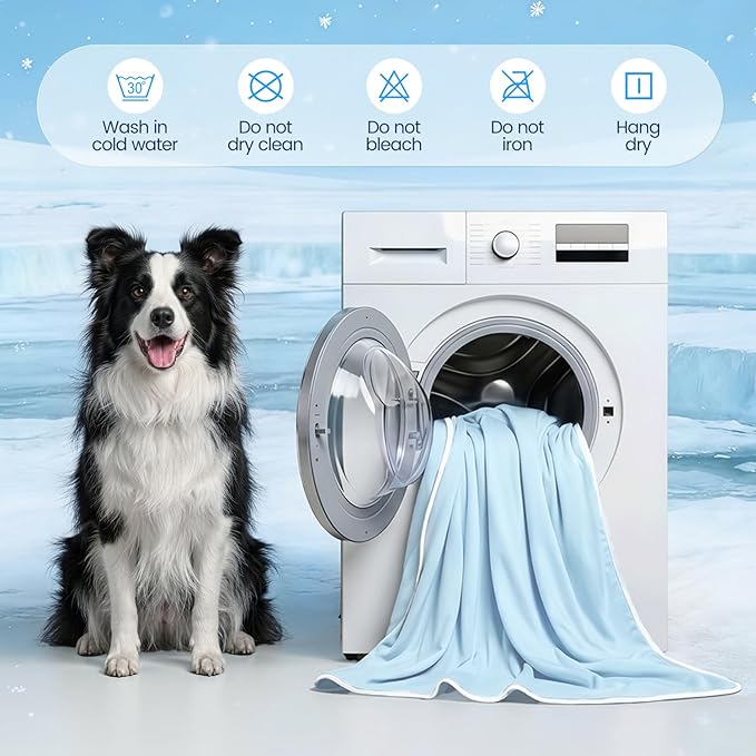 Mora Pets Premium Cooling Blanket for Dogs, Q-MAX>0.5 Washable Breathable Cooling Mat, Lightweight Soft Summer Pet Throw Blanket, Furniture Protector Bed Couch Cover for Small Dog Cat, Blue, 29x40