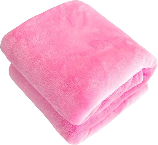 iMaylex Soft Puppy Flannel Fleece Blanket for Pet Dog Cat, Plush Microfiber, Cozy and Lightweight, Light Pink, Pet, 27 x 39 inch (70 x 100 cm)