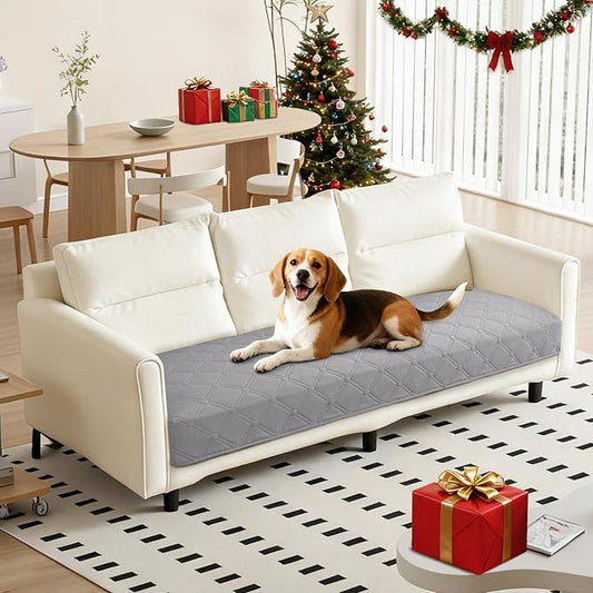 Waterproof Dog Bed Cover Pet Blanket, Soft Couch Cover for Dogs Washable, Non-Slip Dog Blanket Protect Furniture Couch Sofa Car for Puppy Large Dogs Cat (30x70 Inch, Light Grey)