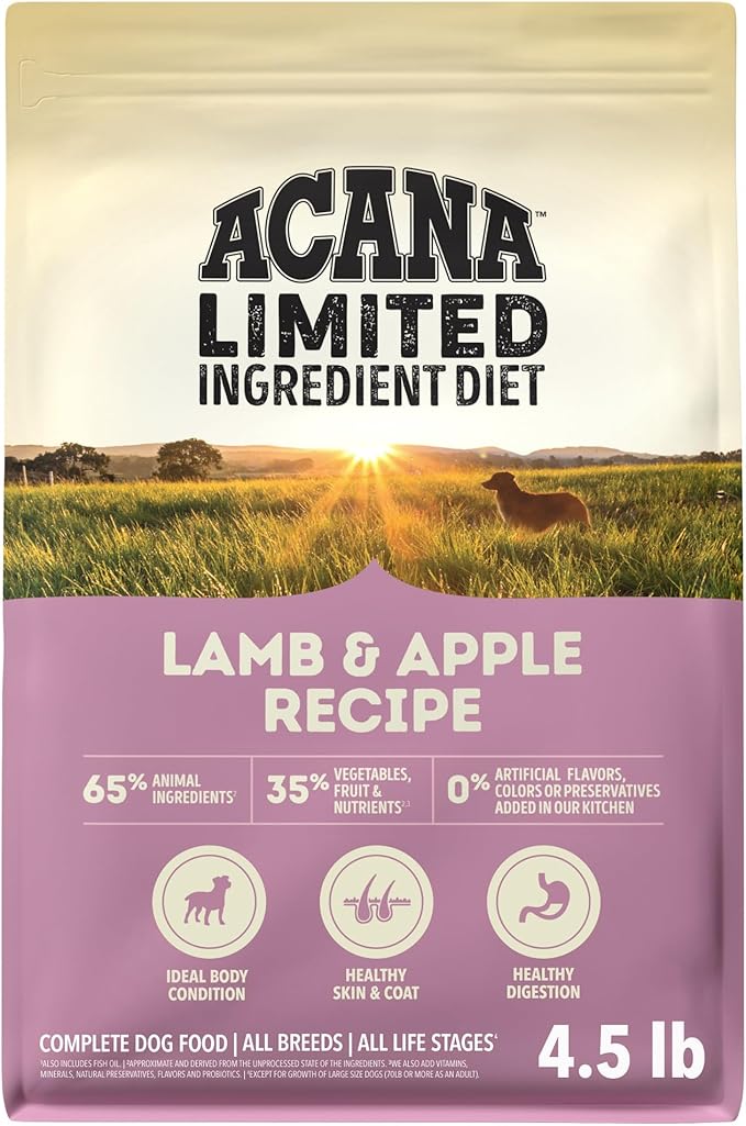 ACANA Singles Limited Ingredient Grain Free High Protein Dry Dog Food Lamb & Apple Recipe 4.5lb Bag