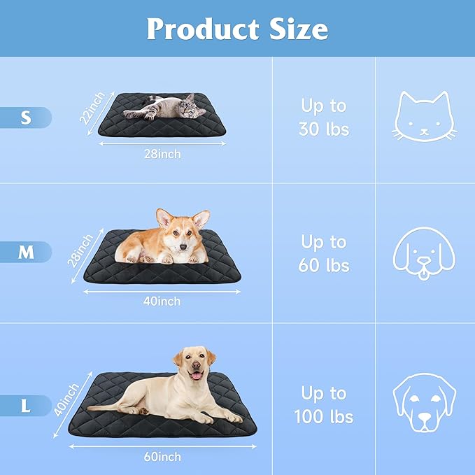28"x22" Dog Cooling Mat, Washable Cooling Mat for Dogs, Soft Blanket for Dogs, Cats and Puppies, Small
