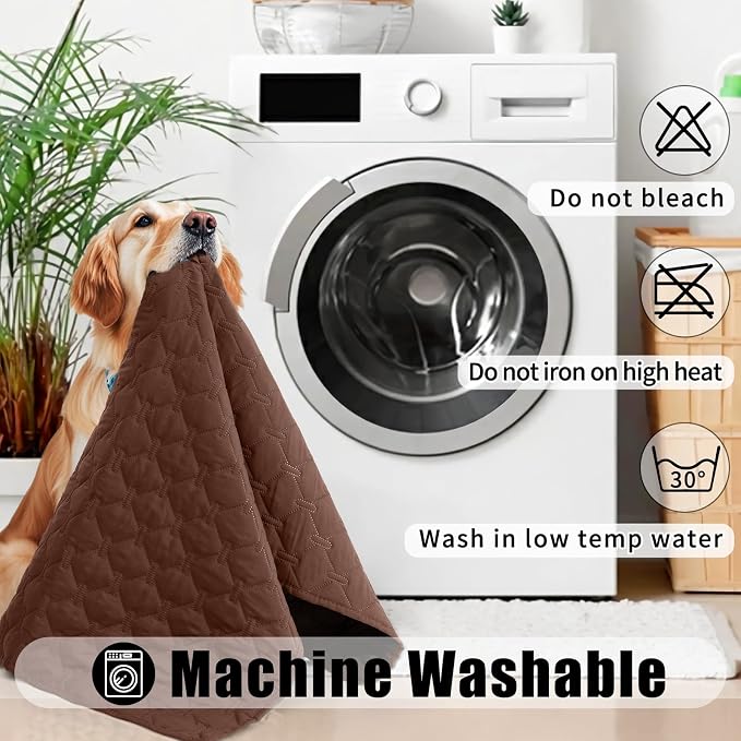 Smiry Waterproof Dog Bed Cover Blanket, Soft Reversible Pet Blanket, Washable Leakproof Cats Dogs Couch Cover for Sofa, Couch, Furniture (40x50 Inch, Brown/Chocolate)