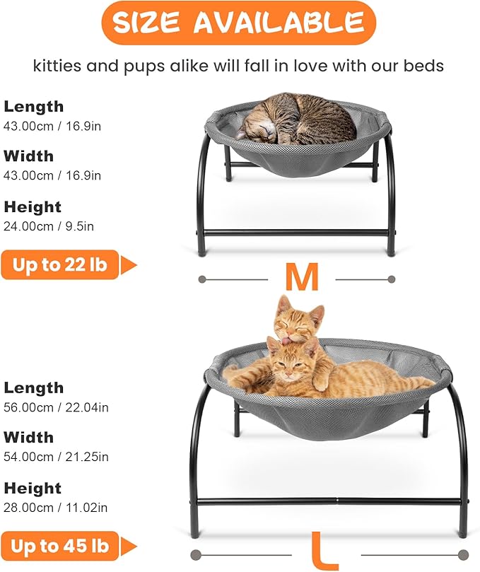 JUNSPOW Cat Bed [Large Size] Dog Bed Pet Hammock Bed Free-Standing Cat Sleeping Cat Supplies Pet Supplies Whole Wash Stable Structure Detachable Excellent Breathability Easy Assembly