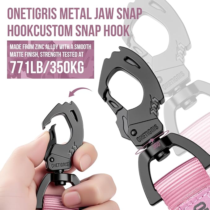 OneTigris Tactical Dog Training Bungee Leash with 2 Control Handle Quick Release Nylon Leads Rope