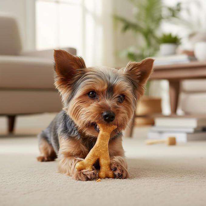 Fieldcrest Farms Nothin' to Hide 3-inch Ultra Wishbones Treats - Natural Rawhide Alternative Treats for Dogs, Collagen Based Snack for Heavy Chewers up to 15lbs - Beef Flavor, 12 Pack