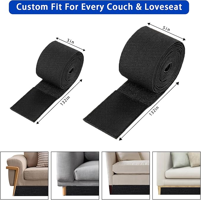 Under Couch Blocker for Kid and Pet Toys, Toy Blocker for Under Bed and Under Couch，Easy to Install， Stop Things from Going Under Sofa Bed and Other Furniture （5in x 132in）
