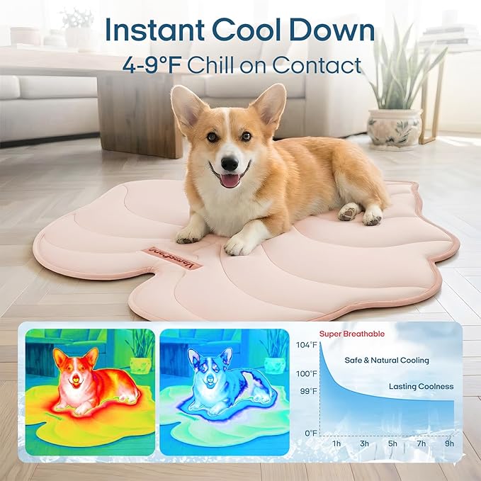 Vagascape Dog Cooling Mat, Washable Pet Cooling Mat, 55" x 45" Thick & Durable Large Cooling Mat for Dogs, Portable Foldable Premium Cooling Pad for Indoor, Outdoor, Travel, Camping, Patio and Beach
