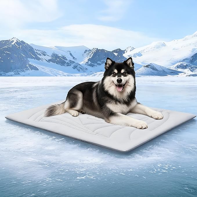 Dog Cooling Mat, 59"x40" Cooling Mat for Large Dogs, Arc-Chill Cold Fabric Delivers Rapid and Lasting Cool (Q-Max>0.5), Portable & Washable Pet Pad for Summer