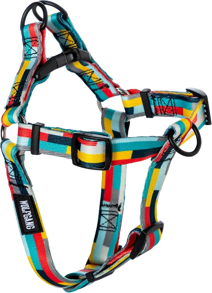 Wolfgang Heavy Duty Adjustable Dog Harness, Pull-Tested for Walking & Training, Mixtape Print, X-Large