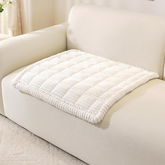 OstepDecor Couch Cover for Dogs, Washable Non Slip Sofa Cover for Pets, Soft Couch Covers for Sofa, Loveseat and Sectional, Furniture Protector Against Pet Hair & Scratches (27.6" x 27.6", White)