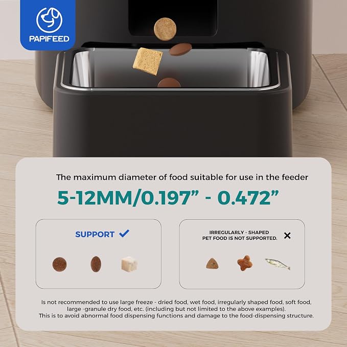 PAPIFEED Automatic Cat Feeder with Camera, 1080P HD & Night Vision, 6L Cat Food Dispenser with App, 5G WiFi Timed Cat Feeder for Dry Food, 2-Way Audio, Smart Pet Feeder for Dog, 1-10 Meals/Day