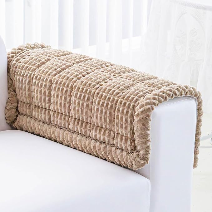 Couch Cover for Dogs Washable, Non Slip Couch Covers for Sofa Pet Friendly, Couch Cushion Covers for Dog, Thick, Soft for Sofa Protector (Camel, 27.6" x 27.6"/70 x 70cm)