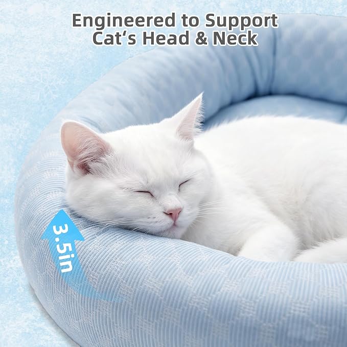 Cat Cooling Mat, Summer Cooling Pet Bed Mat for Cats or Small Dogs Puppy, 23.6"x19.7" Calming Anxiety Relief Small Dog Bed with 3D Sensory Dot,Soft & Comfortable Pet Pad with Anti-Slip Bottom