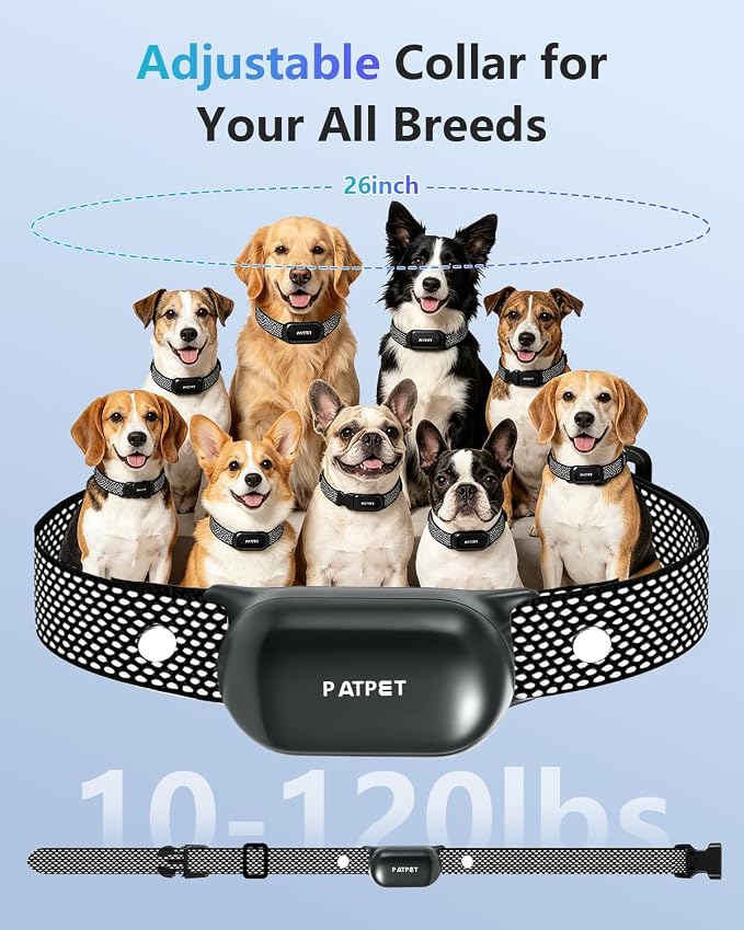 PATPET Shock Collar for Dogs - 4000FT Dog Training Collar with Remote, IPX7 Waterproof 4 Modes(Beep/Vibration/Shock/Safe) Dog Shock Collar, Rechargeable E-Collar for Small Medium Large Dogs(Dark Grey)