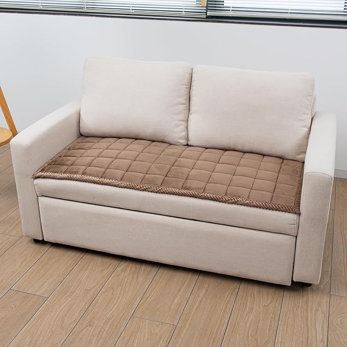 Couch Cover for Dogs Washable Pet Bed Fuzzy Pet Couch Covers Nonslip Couch Slipcover for Dogs, Kids, Pets Friendly Sofa Cover Loveseat Covers (Brown, 21''x70''/Rectangular)