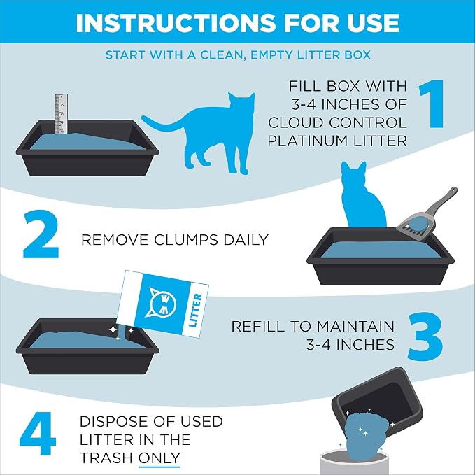 ARM & HAMMER Cloud Control Platinum Cat Litter, Multi-Cat Clumping Litter, Hypoallergenic and Dust-Free, 14-Day Odor Control, 37 lbs