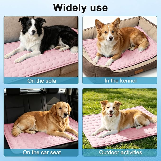 Dog Cooling Mat 2026 Upgraded Arc-Chill Cooling Dog Bed Mat, Washable Pet Cooling Pad (Q-Max>0.4) Cooling Mat for Dogs & Cats Indoor & Outdoor Car Seats (Pink, 40x28 in)