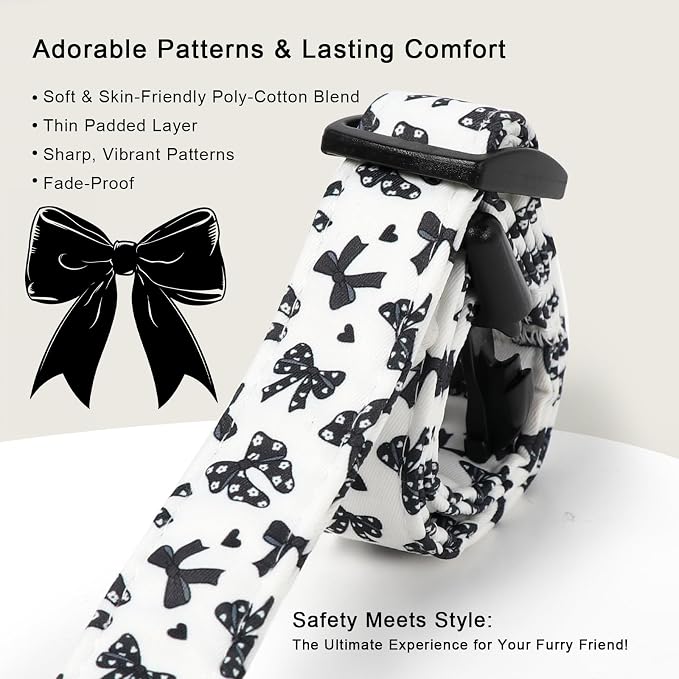 Girl Dog Collar Black Bow Dog Collars for Puppy Small Dogs - Lightweight Adjustable Chic Sweet Spring Female Dogs Everyday Collars with Safety Buckle XS
