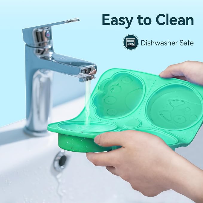 UPSKY 2PCS Dogs Treat Molds, Silicone Dog Treat Ice Cube Trays for Freezer, Reusable Ice Molds for Frozen Treats, Fits Most Dog Water Bowls, for Peanut Butter, Yogurt, Fruit, Broth & More