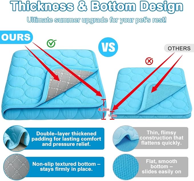Dog Cooling Mat 2026 Upgraded Arc-Chill Cooling Dog Bed Mat, Washable Pet Cooling Pad (Q-Max>0.4) Cooling Mat for Dogs & Cats Indoor & Outdoor Car Seats (Blue, 59x39 in)
