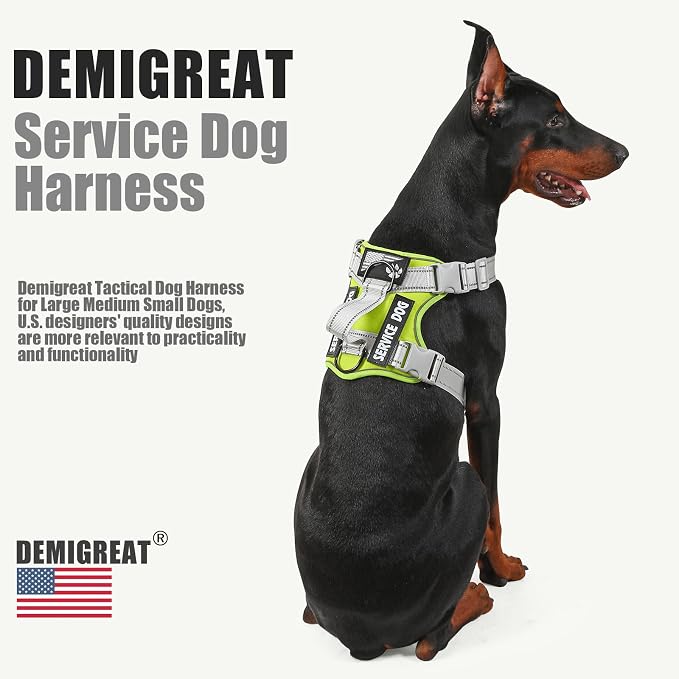 Service Dog Harness, Reflective Dog Vest Harness with 5 PCS Patches, Adjustable Soft Oxford Pet Harness, Inner Layer Mesh, Easy to Control for Small Medium Large Dogs