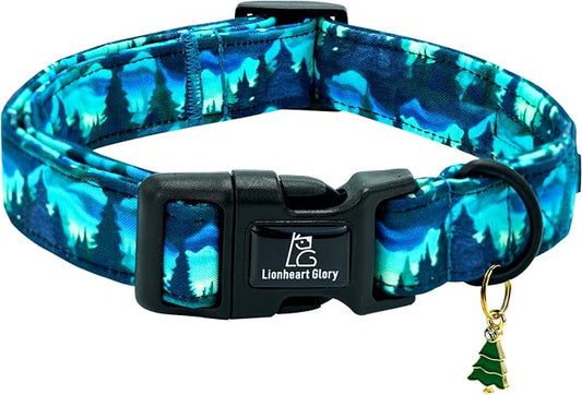 Lionheart glory Dog Collar Green Cute Collar for Medium Dogs Spring Summer Female or Male Collars Pets Gift Adjustable Heavy-Duty Pet Collars
