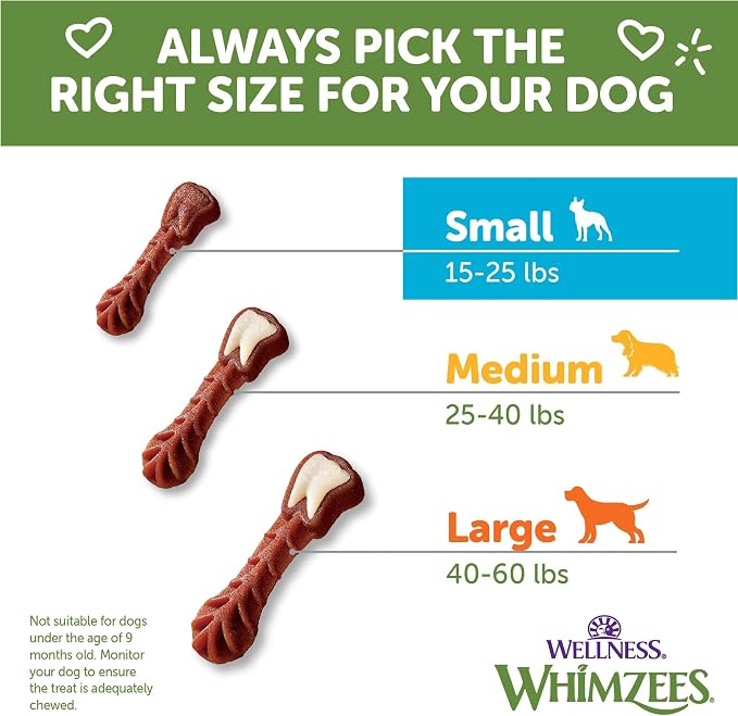 Wellness WHIMZEES Value Pack Natural Dog Dental Treat, Chews, Freshens Breath, Small Size, 47.1 oz Box, 89 Count