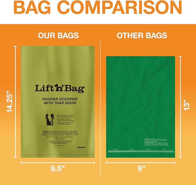 Neater Pets Lift N’ Bag Extra-Capacity Dog Poop Bags Rolls, 20% Thicker Leakproof Poop Bags for Dogs, Extra-Large Dog Pooper Scooper Refill Bags, 3 Rolls - 45 Count, Lavender Scent, 14.25” x 9.5”