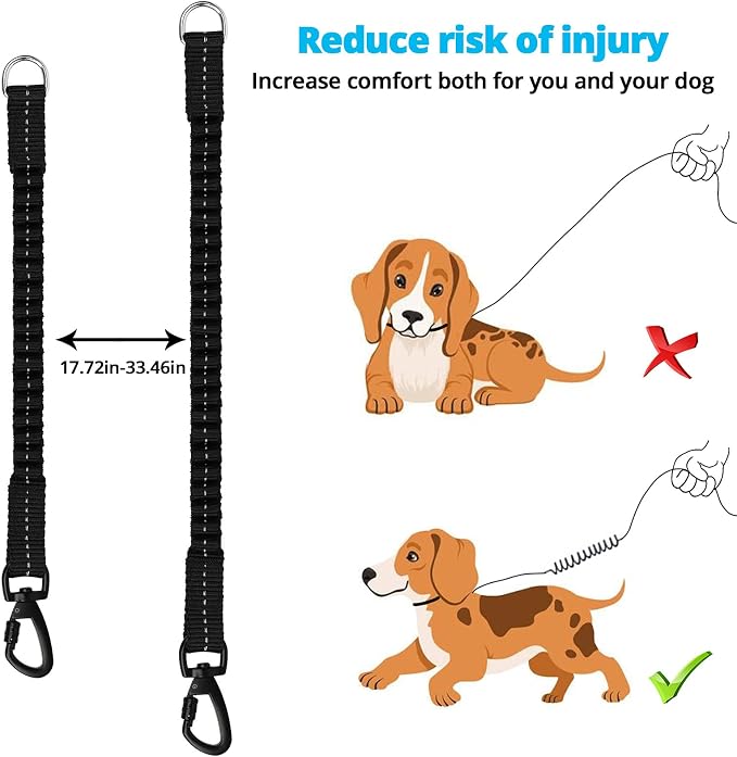 Long Dog Leash 40 FT: Heavy Duty Rope Leashes for Dogs Training with Swivel Lockable Hook Reflective Threads Bungee and Padded Handle - Dog Lead for Large Small Medium Dogs Outside Walking Hiking Blue