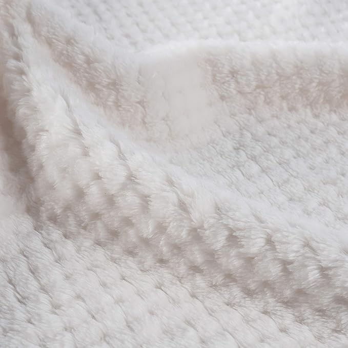 Warm Soft Fuzzy Dog or Cat Blanket, Plush Fleece Throws for Puppy, Kitten, Medium, Large Dogs - Ivory (M/32" x 40")