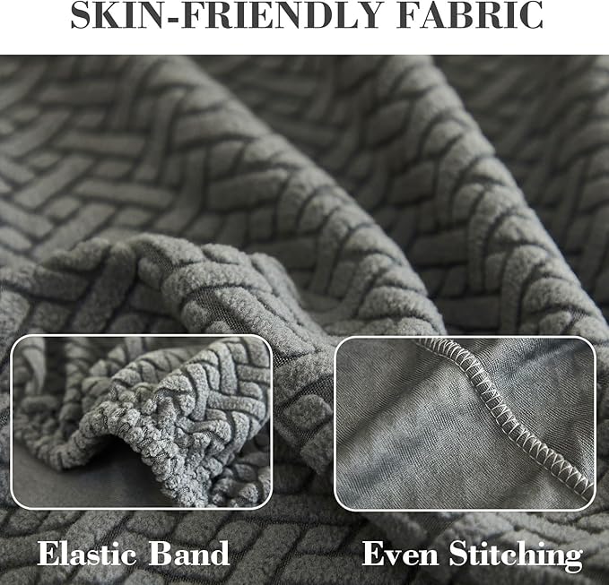 Sofa Covers Couch Covers for Sofa Pet Friendly Couch Cushion Covers Universal Sofa Covers Washable Stretch Slipcovers for Sectional Sofa (Texture Gray,Chaise Cover)