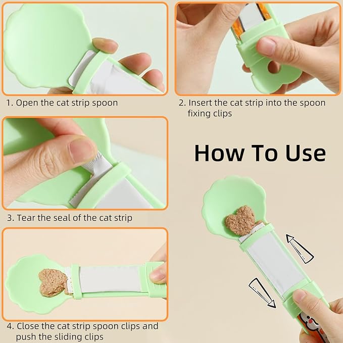 3pcs Cat Strip Feeders, Lickable Cat Strip Squeeze Spoon Multifunctional Cat Wet Treat Dispenser Spoon Cute Shell Shape Cat Food Spoon Cat Stick Feeder for Wet Food Cat Pet Supplies(3 Colors)