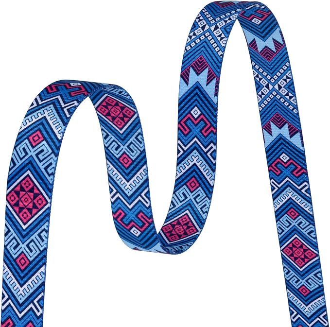 Mihqy Dog Collar with Bohemia Floral Tribal Geometric Patterns - Soft Ethnic Style Collar Adjustable for Small Medium Large Dogs(Blue Ethnic Style,XS)