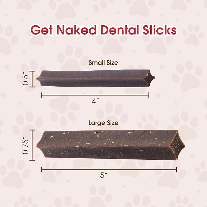 Get Naked Grain Free 1 Pouch 6.6 Oz Digestive Health Dental Chew Sticks, Large