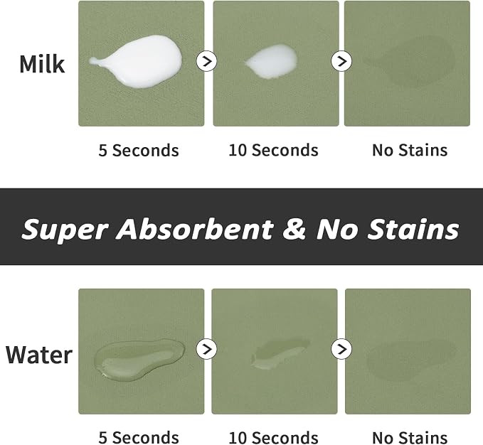 HotLive Dog Food Mat - Absorbent Cat Mat for Food and Water, No Stains Pet Feeding Bowl Mat, Easy to Clean Pet Placemats, Quick Dry Dog Water Dispenser Mat for Messy Drinkers | Paw Green 12"x 19"