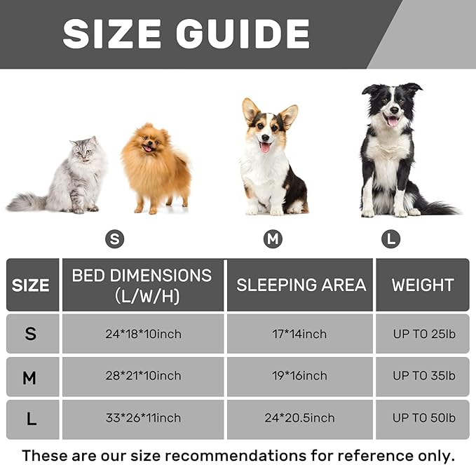 Hollypet Fluffy Dog Cat Bed Pet Couch Beds Plush Soft Warming Machine Washable Puppy Bed with Non-Slip Bottom for Cats and Small Medium Dogs up to 25 lbs, Brown, 24" L x 18" W x 10" Th