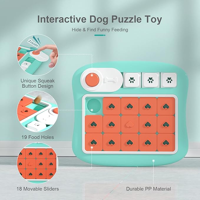 Dog Puzzle Toys, Treat Dispensing Dog Enrichment Toys for IQ Training and Brain Stimulation, Interactive Mentally Stimulating Toys as Gifts for Puppies, Cats, Dogs (L-Level 3)