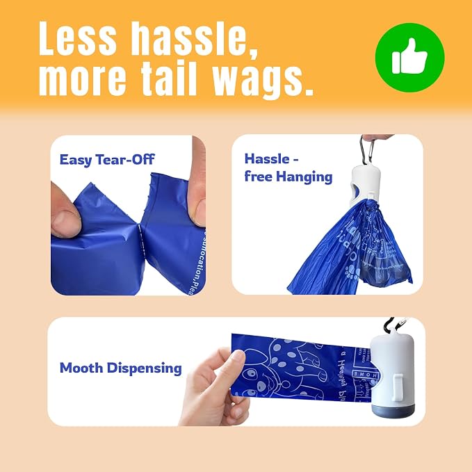 Compostable Dog Poop Bags BPI Certified Biodegradable Pet Waste Bags Leak-Proof Thickened and Opaque Eco Design (30 rolls 450 bags)