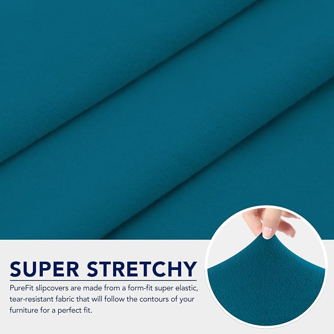 PureFit 100% Dual Waterproof Couch Cover Slipcovers for Couches and Sofas - Stretch Non Slip Fleece Sofa Covers Washable, Leakproof Furniture Protector for Kids, Pets (Oversized Sofa, Peacock Blue)