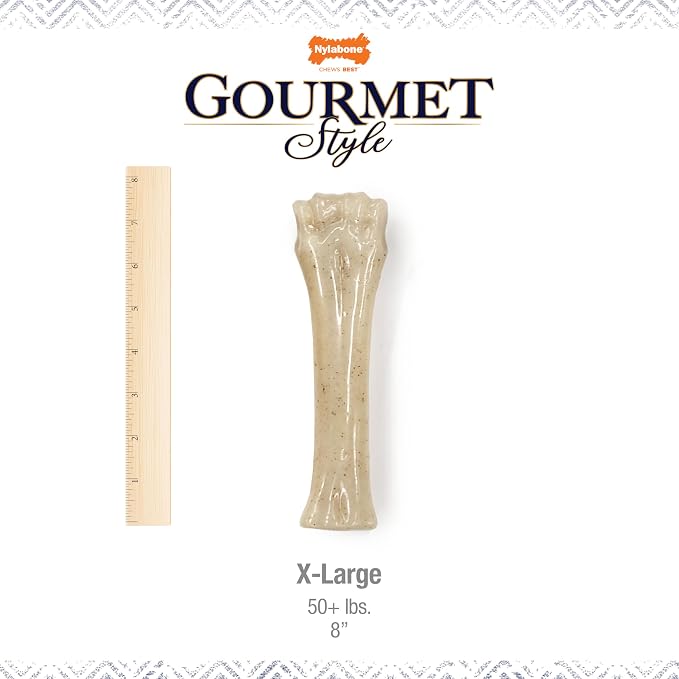 Nylabone Gourmet Style Knuckle Bone Strong Chew Toy for Dogs, Filet Mignon Flavor, X-Large - 50+ lbs, 1 Count