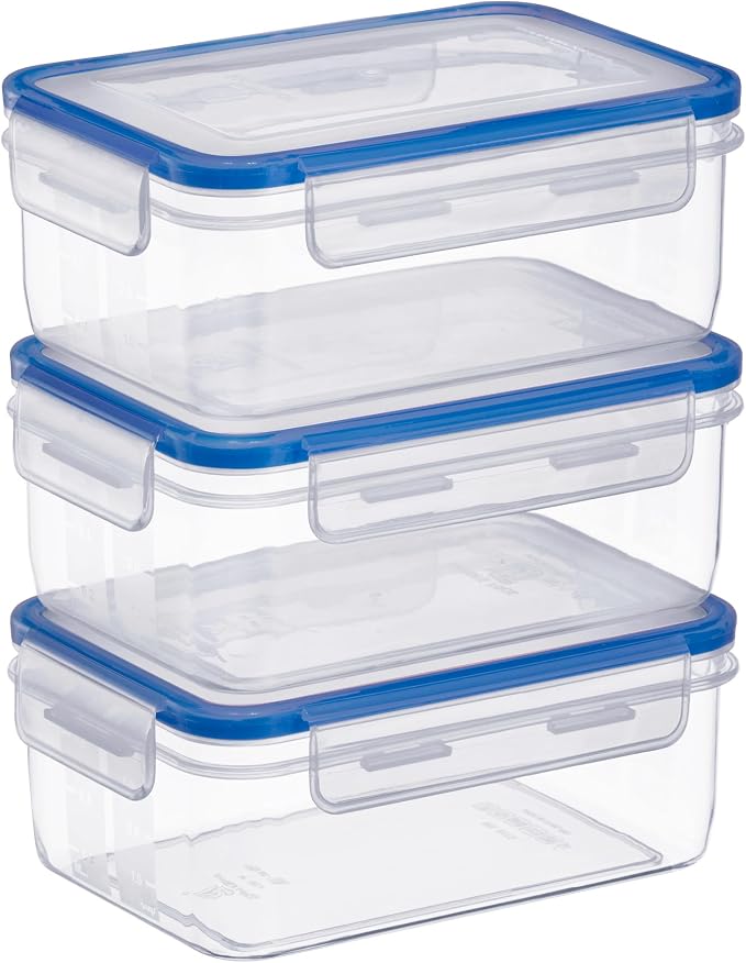 Tribello 38 oz Airtight Food Storage Containers with SnapTight Lids – Clear, Stackable, BPA-Free Meal Prep Containers for Kitchen, Freezer & Pantry Storage