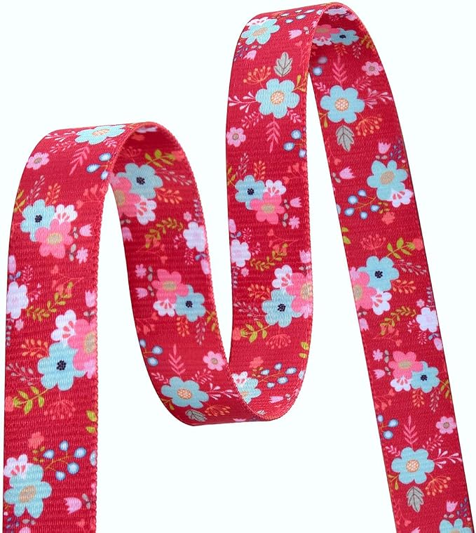 Mihqy Dog Collar and Leash Set with Bohemia Floral Tribal Geometric Patterns - Soft Ethnic Style Collar Adjustable for Small Medium Large Dogs(Red Floral Set,XS)