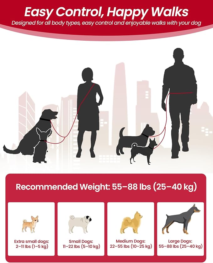 Double Dog Leash - Two Dog Leash No Tangle Design, 3-in-1 Adjustable Waist Belt for Two Dogs, Detachable Dual Leashes or Single Belt, Suitable for Dogs for Training, Running and Walking.
