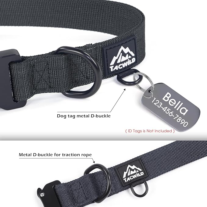 Dog Collar for Large Dogs - Adjustable, Chew Proof Nylon Collar with Metal Quick Release Buckle and D-Ring for Dog Tags (New York Afterlight, 2XL(1.5''Width, Fit 20''-32''))