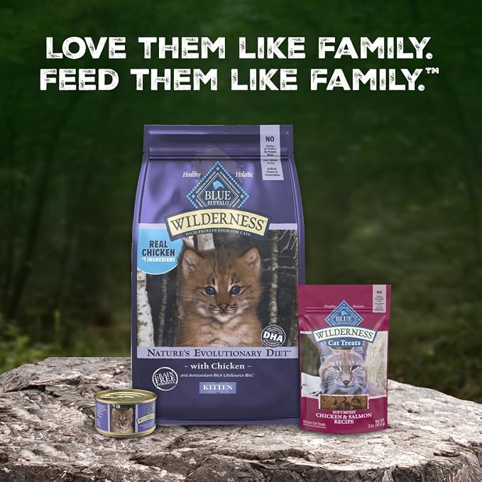 Blue Buffalo Wilderness with Chicken Natural High-Protein Grain-Free Dry Cat Food for Kittens, Real Chicken First, Antioxidant-Rich LifeSource Bits Support Immunity, DHA & ARA for Development, 5 lbs.