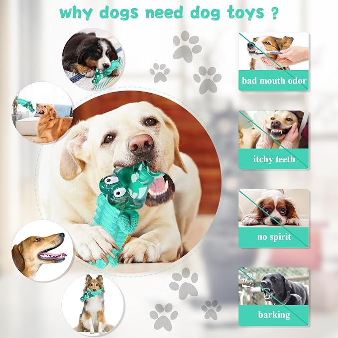 Fuufome Large Dog Chew Toys for Aggressive Chewers： Almost Indestructible Dog Toy to Keep Them Busy & Reduce Boredom-Gift Toys for Small Medium, Large Breed