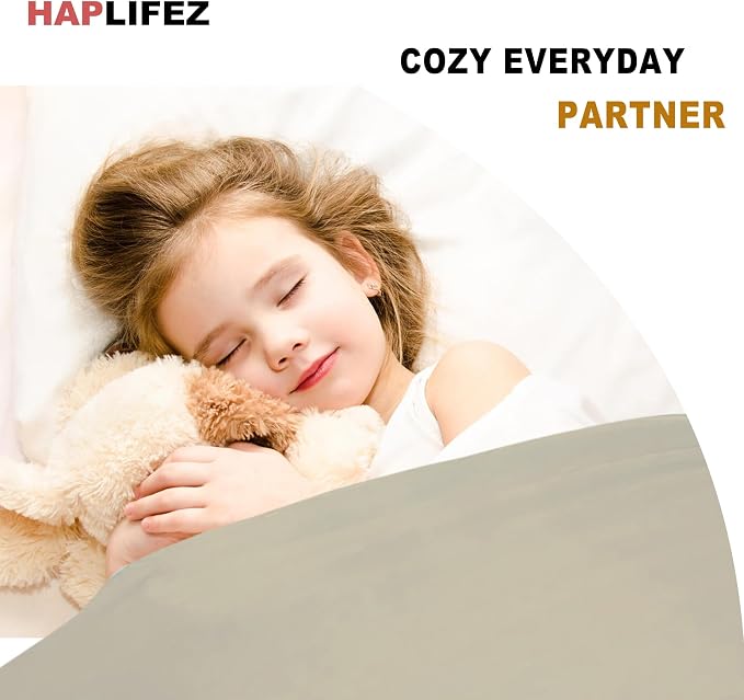 ‌Haplifez Sensory Bed Sheet, Sensory Compression Blanket‌, Weighted Blankets, Breathable Stretchable Bedding Fit, Lightweight Calming Sleep Solution, Natural, 63"x60"